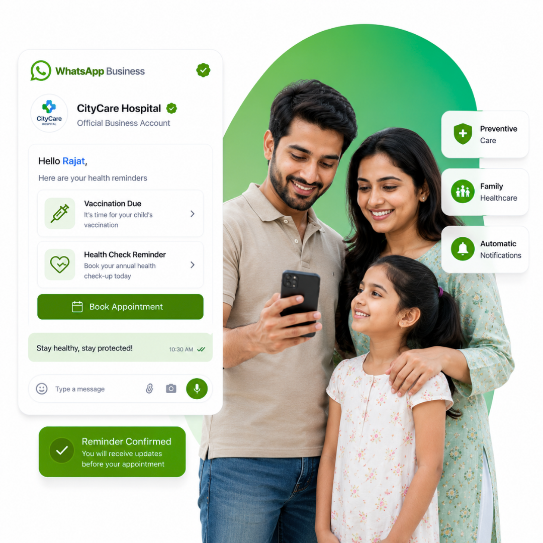 Vaccination and health check reminders on WhatsApp