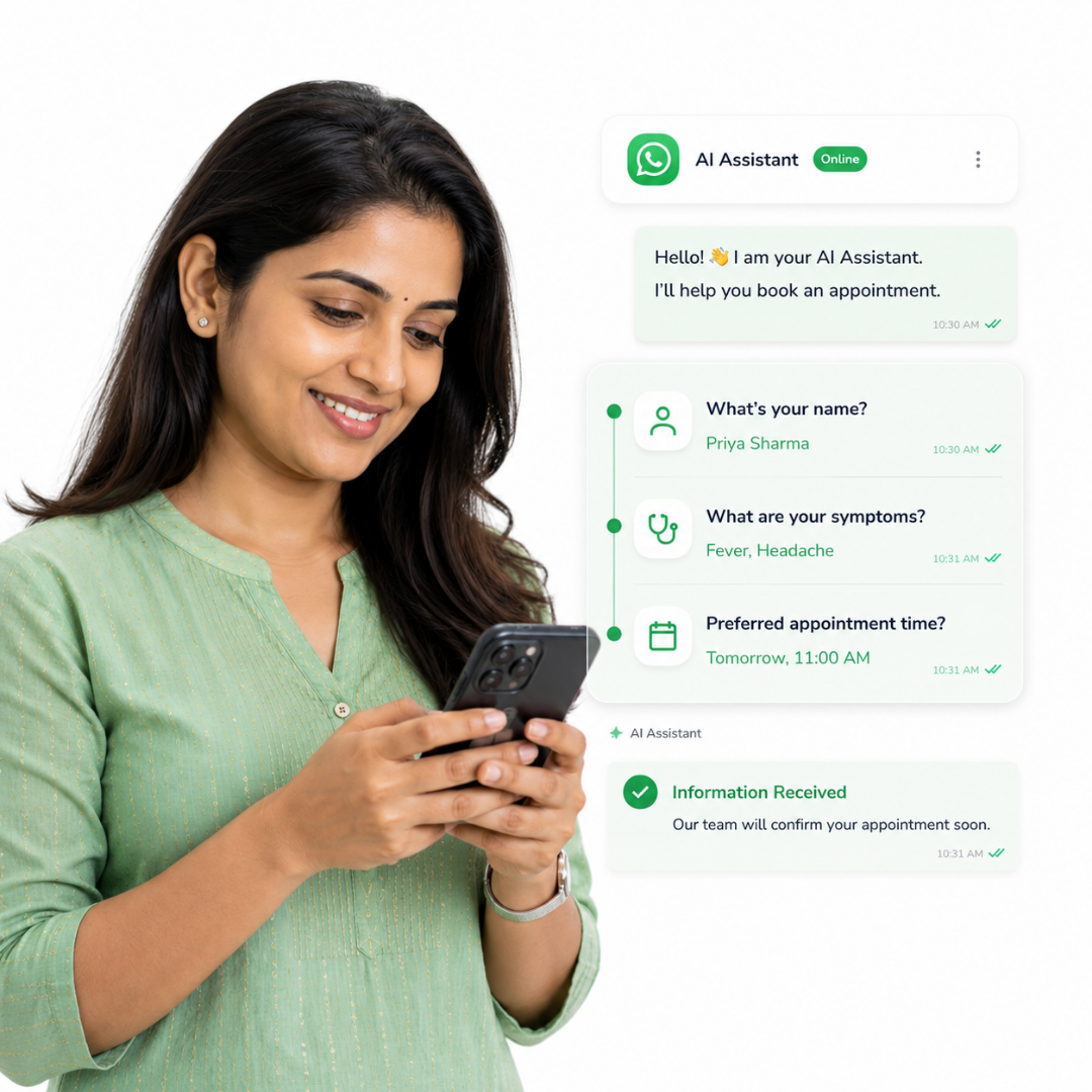 AI chatbot collecting patient information