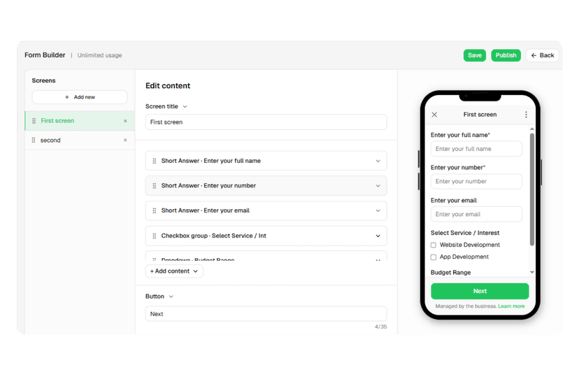 Form Builder showcase