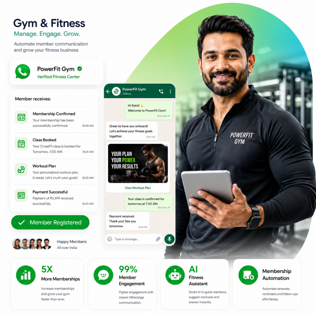 WhatsApp Business API for gyms and fitness centers