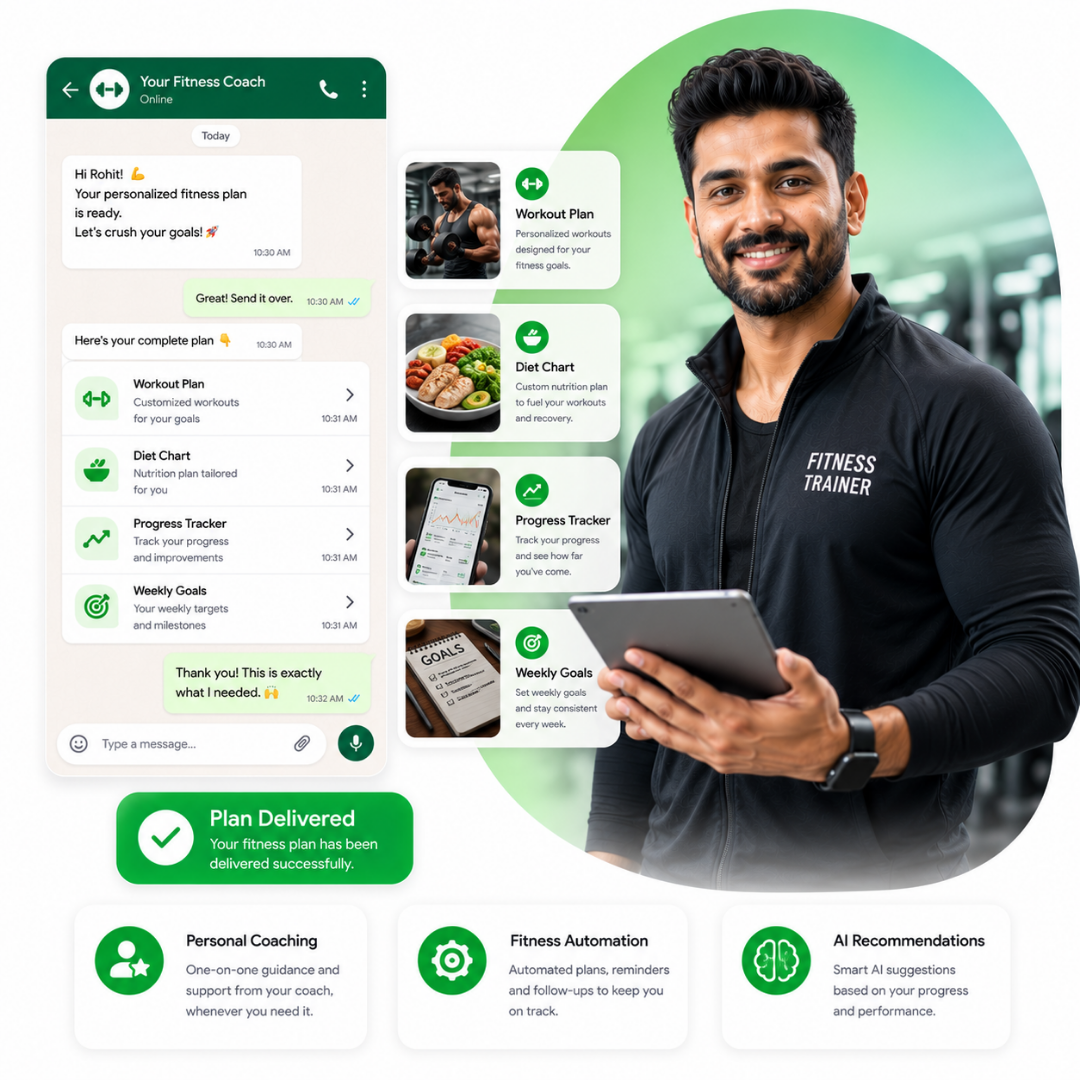 Workout and diet plan delivery on WhatsApp