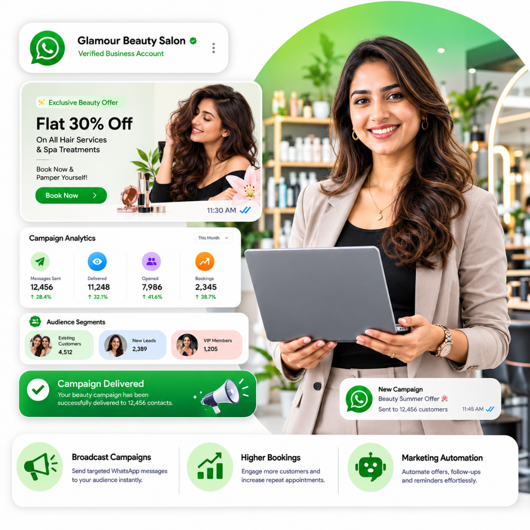 Salon promotional campaigns on WhatsApp