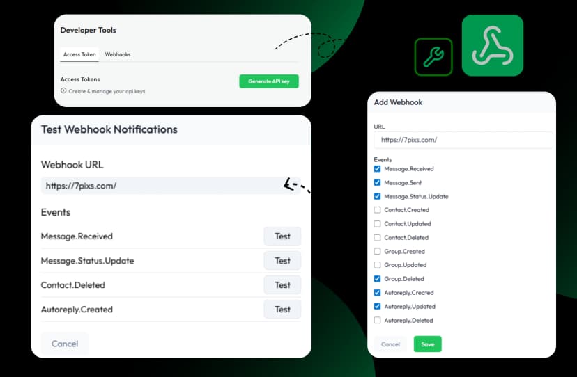 Webhooks & API Access showcase
